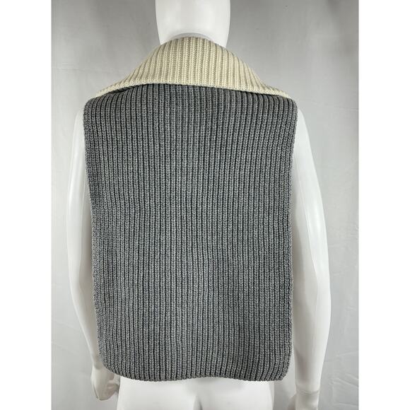 Sandro Grey Wool Half-Zip Scarf Size OS - Picture 3 of 5
